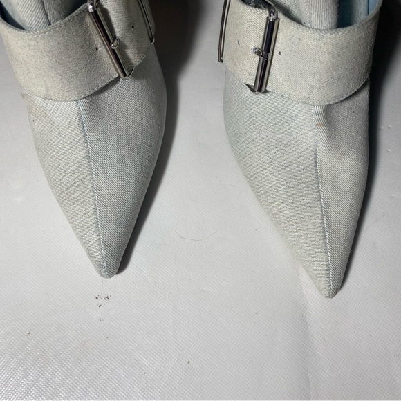 NEW-Size 9.5M Womens Steve Madden Zip Up Calf High Boots Stiletto Heel Blue Jean - Picture 10 of 11